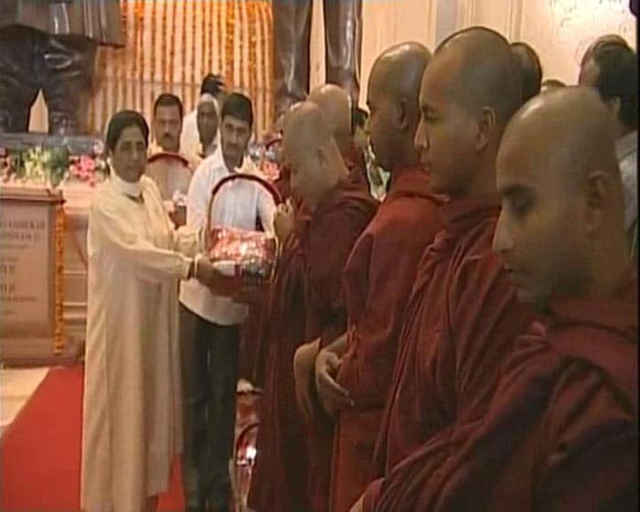 A smile on the face, the Uttar Pradesh Chief Minister walked up to cut a red ribbon. Then, a group of Buddhist monks offered prayers.