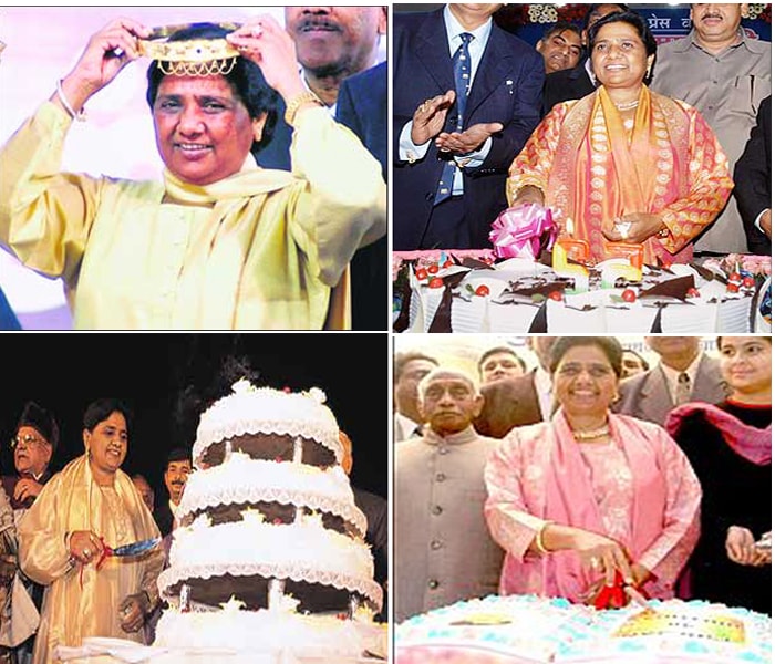 Her favouring pastels in clothing, her fondness for jewellery, including large glittering diamonds, her larger-than-life birthday cakes have all caught the eye of critics who then question her claiming to represent poor Dalits.