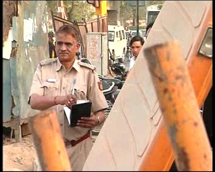 Seen in this picture, a police official present at the site. (NDTV Photo)