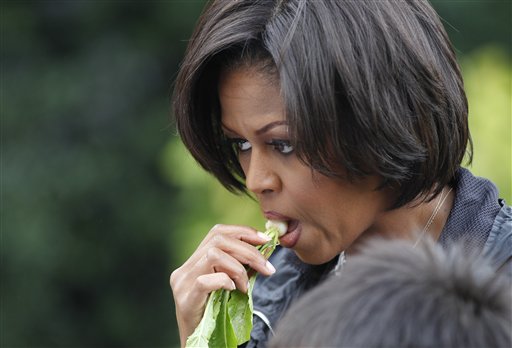 The garden has produced 1,600 pounds (725 kilograms) of food this year, used to feed the first family and White House guests and for donations. (AP Photo)