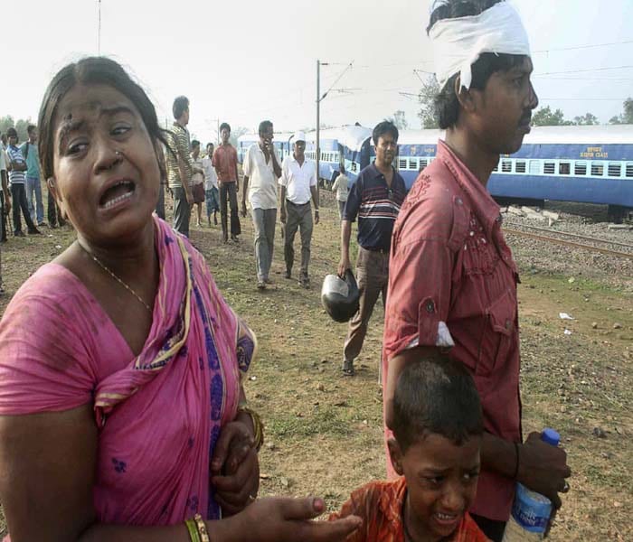 Railway Minister , Mamta Banerjee said that a patrol engine had passed through the area half an hour earlier, but the timing of the blast proved disastrous with a portion of the line being blown away.(AP Image)