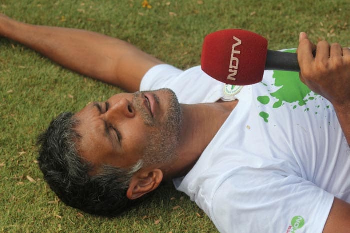 Milind Soman takes a breather between destinations.