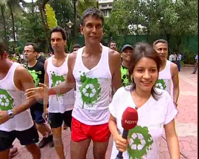 Marathon man Milind Soman completed his run from Ahmedabad to Mumbai.