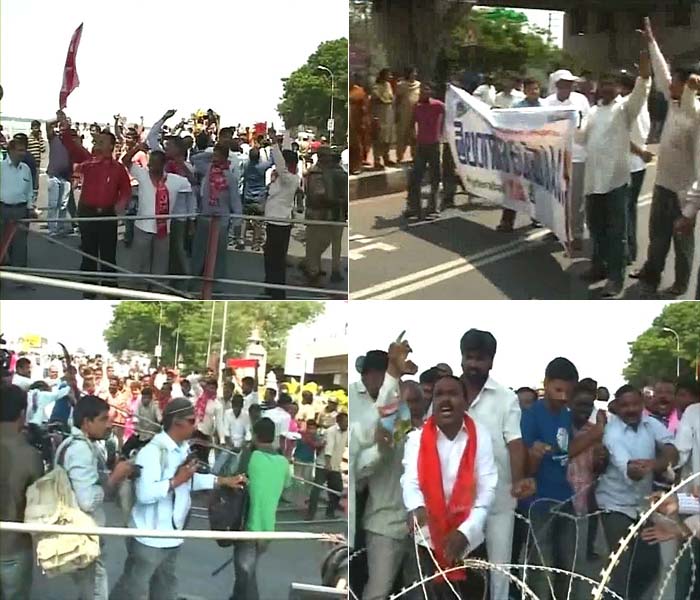 Normal life was thrown out of gear in Hyderabad on Thursday as Pro-Telangana activist, taking out a 'million-man' protest march in Hyderabad, clashed with the police.<br><br>
 
Pro-Telangana groups are seeking the introduction of a Bill on a separate state in the ongoing Parliament session.<br><br>
 
Organisers said the march is inspired by the recent protests in Cairo.