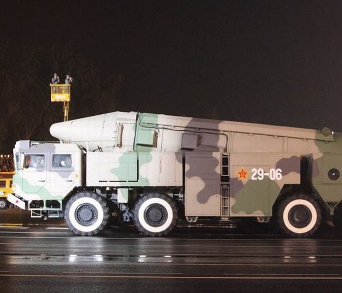 <p>This is a mid-ranged, ground to ground missile called the DF-21. It has a range of 3,200 km and is believed to be the only middle-range missile in the world that can carry multiple warheads.</p>
<p>India, on the other hand, is still developing its 3,500-km range Agni-III missile.<br />
</p>