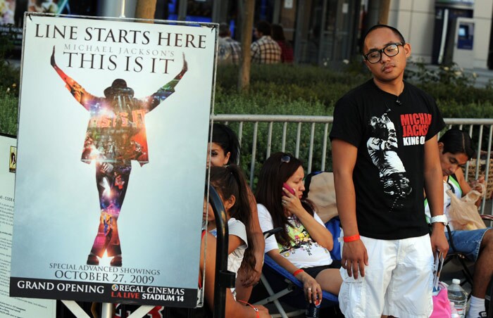 The film is being culled from more than 100 hours of rehearsal footage shot between April and June in Los Angeles, where Jackson prepared for his comeback before dying suddenly on June 25 at age 50.&nbsp; (Photo: AFP)