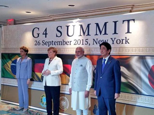 Photo : PM Modi Hosts Germany, Japan and Brazil at G4 Summit