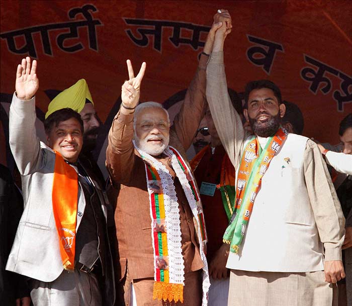 Saturday's rally at Kishtawar was Mr Modi's first appearance in an election campaign in Jammu and Kashmir.