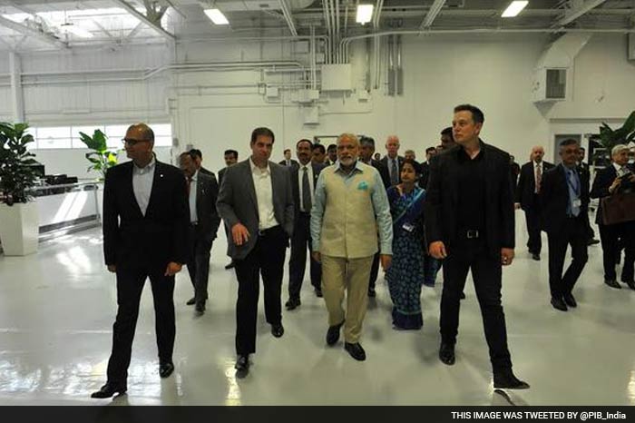 PM Modi Takes a Tour of Tesla Motors in San Jose