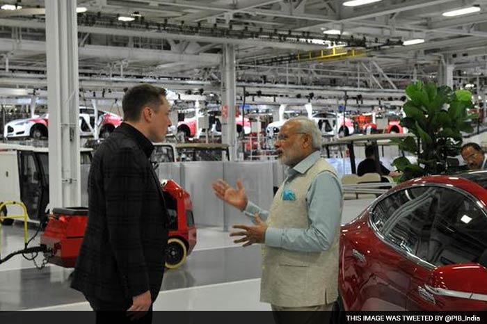 PM Modi Takes a Tour of Tesla Motors in San Jose