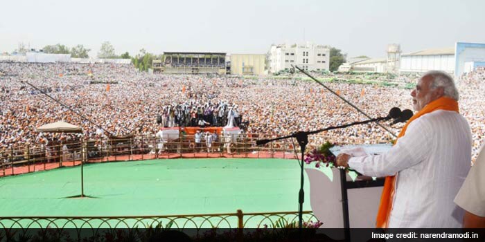 Narendra Modi was met by large crowds when he addressed rallies.