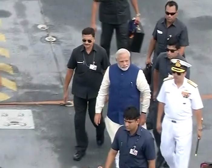 Prime Minister Narendra Modi\'s \'Day at Sea\' On Board INS Vikramaditya