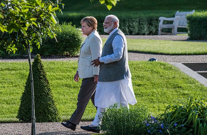 Pics: PM Modi Meets German Chancellor Angela Merkel, Gets Ceremonial Welcome