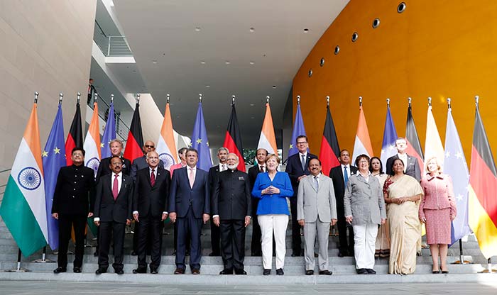 Pics: PM Modi Meets German Chancellor Angela Merkel, Gets Ceremonial Welcome