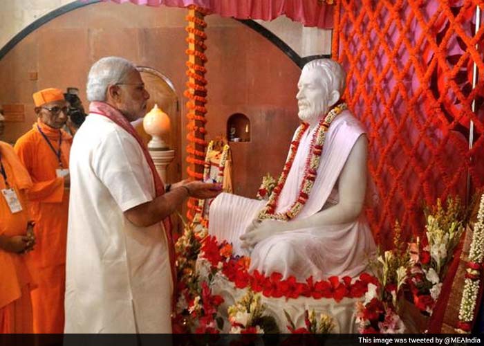 PM Modi at the Ramakrishna Mission in Dhaka, Bangladesh.