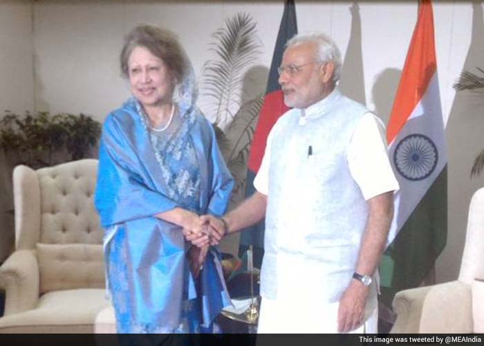 Prime Minister Narendra Modi met Begum Khaleda Zia, former PM of Bangladesh.