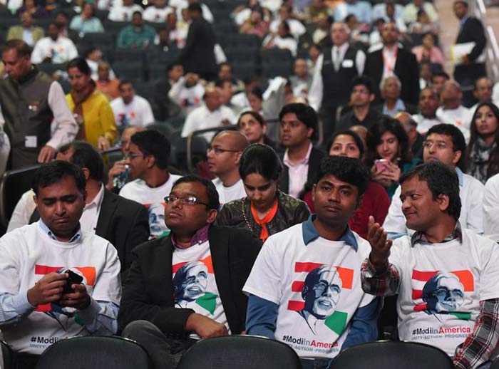 Madison Square Garden was lit up by the energy of thousands of Indian Americans. (Agence France-Presse Photo)