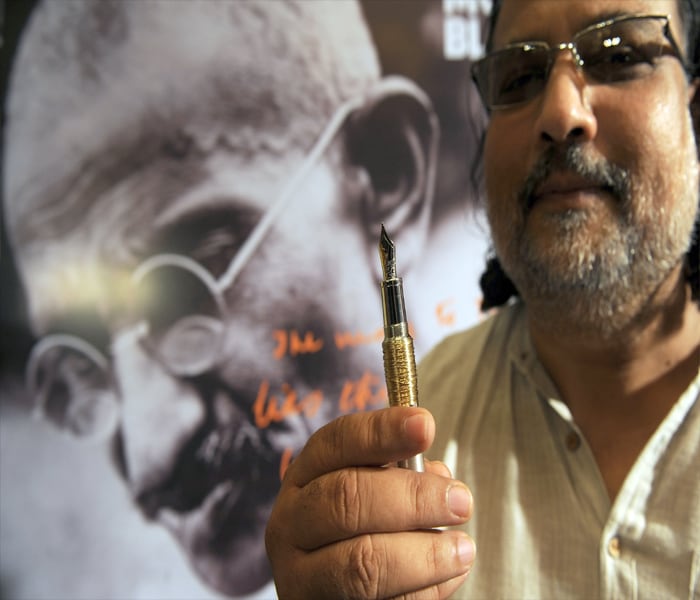 The irony was sidelined by his great grandson Tushar Gandhi, who was present at the launch of the brand to accept a Rs 72-lakh donation to the Mahatma Gandhi Foundation. "This is not a brand of guns or alcohol. It's a pen which Gandhiji always associated with, it was his greatest tool. Also the donation is for an Indian trust, which is for the good of the society," he said.