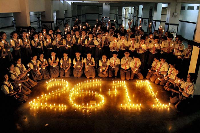 Candles were lit in the memory of the victims at The Oberoi and Trident hotels on the Marine Drive. Thirty-five people were killed during the attack at the two hotels.