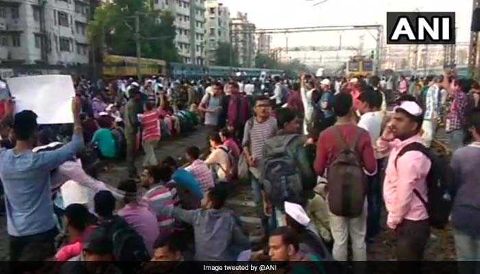 Mumbai Rail Roko: Train Services Hit As Students Demanding Railway Jobs Protest Sitting On Tracks