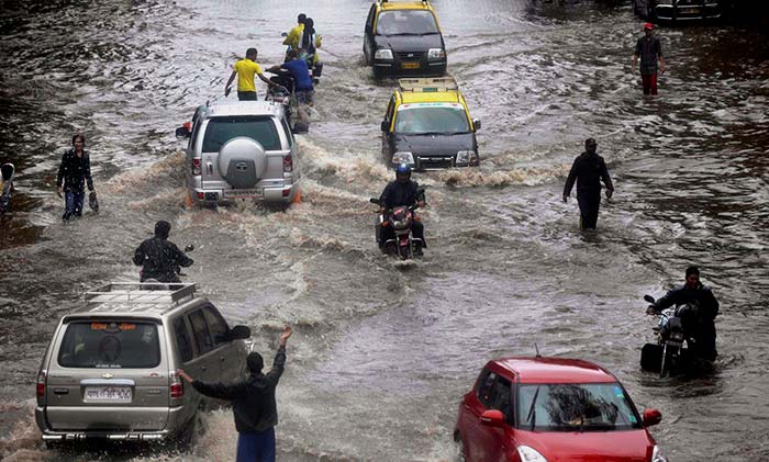 Heavy rain caused water logging in various parts of Mumbai, leading to disruption of daily life and vehicular movement.