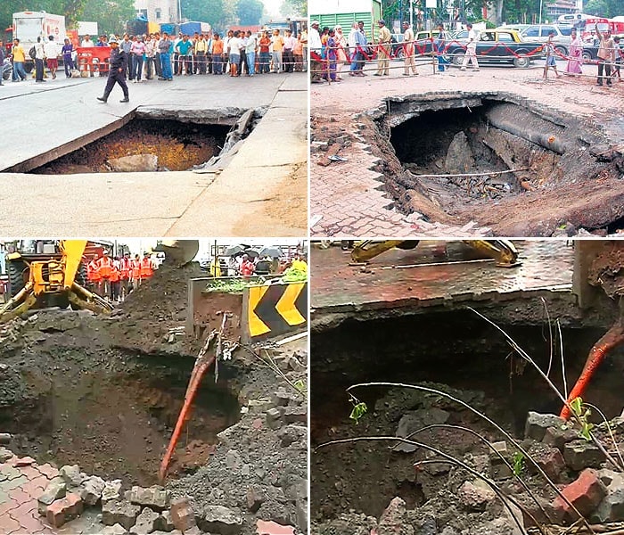 After a road caved-in at Worli in Mumbai on Wednesday causing a 20 feet wide, 15 feet deep hole, the BMC has warned that there will be no respite from such disasters until the storm water drains project is complete.<br><br>The project involves replacement of the century-old drainage system in the city. However, until now, the project is only 60% complete.<br><br>A spate of cave-ins in the city over the years has highlighted the need for better monitoring of underground utilities and construction activity that affects soil formations under roads and footpaths.<br><br>Here's  a look at the major road cave-ins that the city has witnessed since 2008.