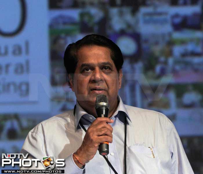 Infosys Chairman designate KV Kamath addresses the company's 30th annual general meeting (AGM) in Bangalore on Saturday. (PTI Photo)