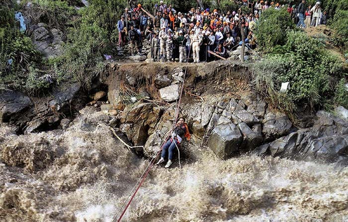 <b>Uttarakhand devastated by "Himalyan tsunami"</b> <br /><br />Uttarakhand was devastated by massive floods and landslides that left hundreds dead, thousands homeless and an equal number of people missing in June this year. The "Himalyan tsunami" swept away hundreds of homes, left a trail of devastation and halted the annual "Char Dham Yatra" in the state. It also led to the suspension of prayers at the famous Kedarnath temple for nearly three months. <a href="http://www.ndtv.com/topic/Uttarakhand-floods"><b>(More on Uttarakhand floods here)</b></a>