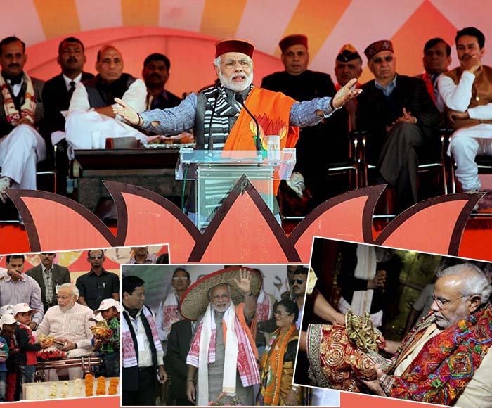 From tea vendors to India Inc, the BJP's Prime Ministerial candidate <a href="http://www.ndtv.com/article/people/narendra-modi-s-political-journey-from-rss-worker-to-bjp-s-pm-candidate-418393">Narendra Modi</a> is going all out to meet people from different walks of life. Here are a few pictures from Mr Modi's 2014 election campaign trail.