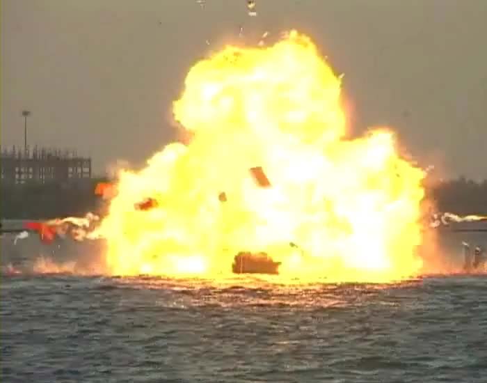 But what stole the show was the simulated destruction of an oil rig by Marine Commandos.