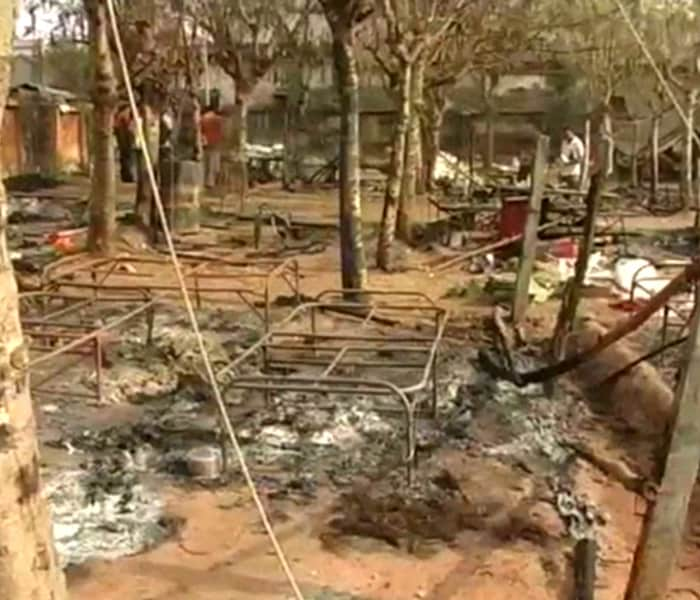 From across the low walls of the camp, petrol bombs and grenades landed with fury. Twenty-four policemen died, some of them burnt inside their tents. Another seven were injured as nearly a hundred Naxals, who burst in with sophisticated firearms and separated the camp with bullets. (NDTV photo)