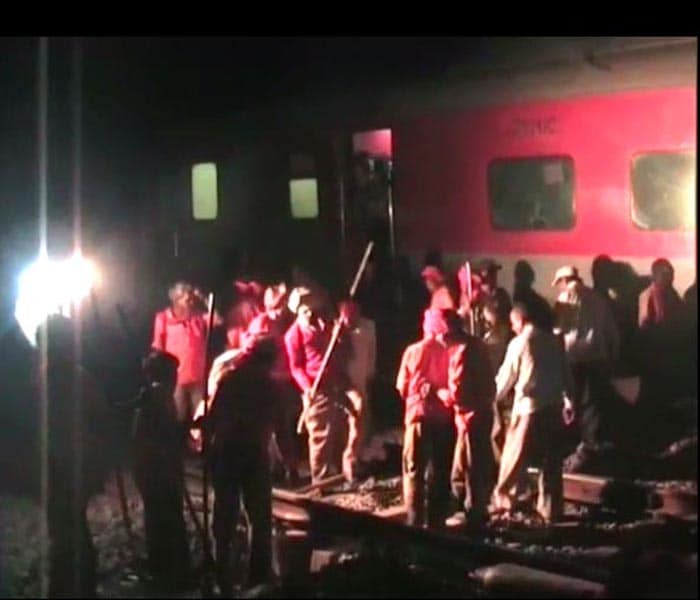 A major disaster was averted as the train was moving at a very slow speed. The seven coaches which jumped the track did not crash because of the slow speed. The train was travelling at 75 km per hour, a restriction put on all night trains in the area fearing trouble during the naxal bandh.(NDTV Photo)