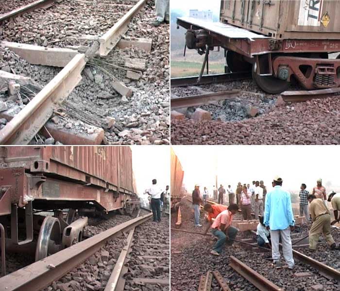 Naxals also blew-up railway track near Rourkela, Orissa. One goods train derailed, no injury reported, train running between Bombay and Howrah route effected.<br><br>

Routes of several important trains including New Delhi-Howrah Rajdhani Express were diverted from Mughalsarai to Patna in lieu of Gaya for onward journey, the sources said.(NDTV Photo)