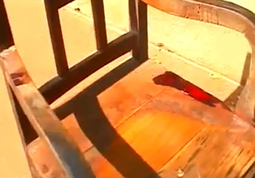 Seen here is the chair Dibakar Bhattacharya was sitting on when he was shot at by Naxals. Still bloody from the attack, if it could talk, it would regale the story of a cop who was martyred before he could even join the action. (NDTV Photo)
