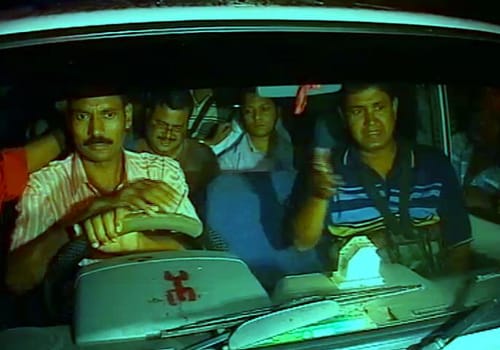 Atindranath Dutta being driven home after he was released by the Naxals. (NDTV Photo)