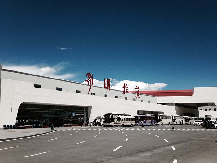 The spanking new, updated Gonggar Airport of Lhasa. At an elevation of 3,570 metres (11,710 ft), Lhasa Airport is one of the highest in the world. It was built in 1965, a second runway was built in 1994, and terminal facilities were upgraded in 2004.