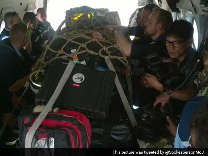 Nepal Earthquake Rescue Effort: The French Rescue team on board IAF's MI-17 and on their way to Charikot.