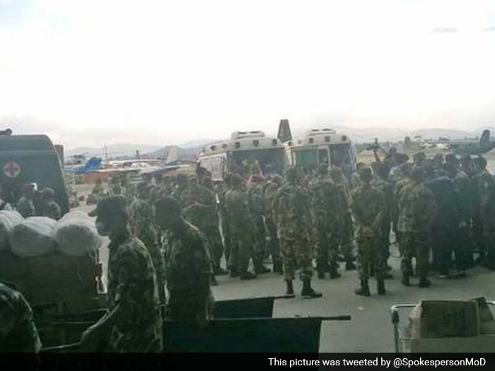 Nepal Earthquake Rescue Effort: Medical camp near the Kathmandu airport.