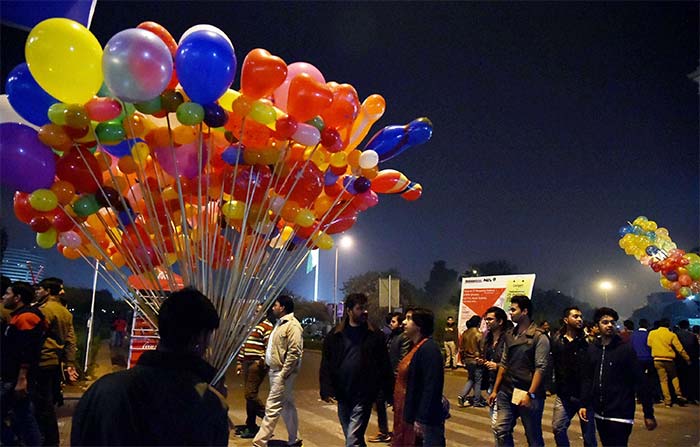 Revelers in India on the eve of New Year ready to welcome the New Year. (PTI Photo)