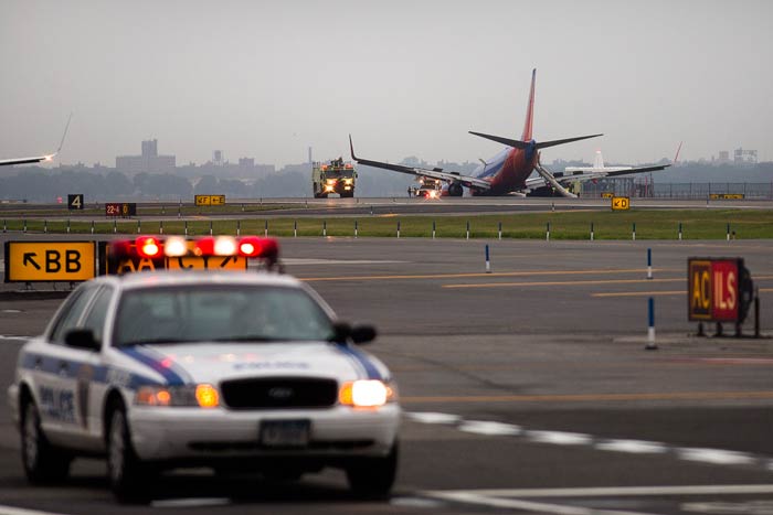 Dallas-based Southwest said there were 150 people on Flight 345 coming from Nashville, Tennessee, while the Port Authority said the total was 149. <br><br>
Photo credit: AP