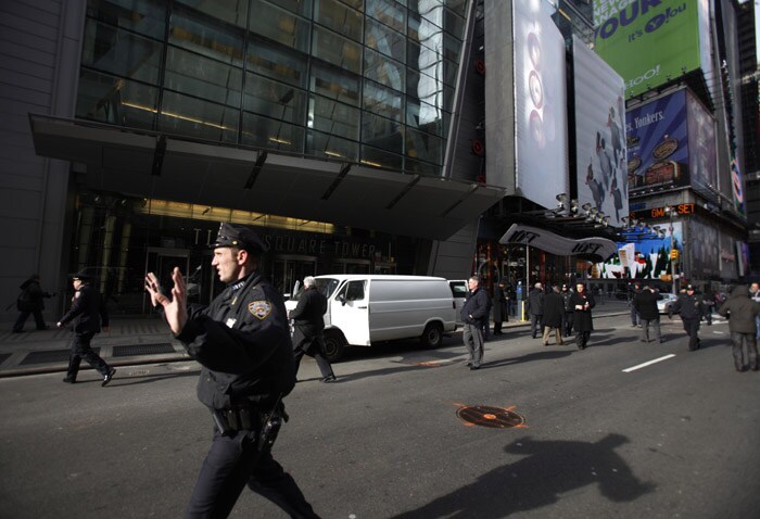 The police gave an 'all clear' after searching the van. (AP Photo)