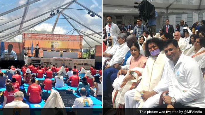 Bollywood filmmaker Madhur Bhandarkar addressed the 1st International Day of Yoga at the United Nations headquarters.