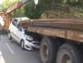 Iron rods sticking out of truck pierce through car in Noida, driver killed