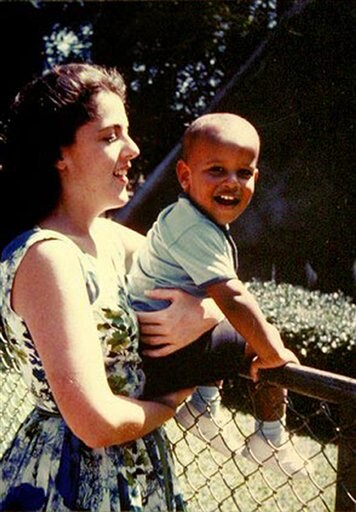 <b>Motherly love:</b> This 1960's photo provided by the presidential campaign of Barack Obama, D-Ill, shows Obama with his mother Ann Dunham. Dunham met Obama's father, Barack Obama Sr. from Kenya, when both were students at the University of Hawaii at Manoa; they married in 1960.