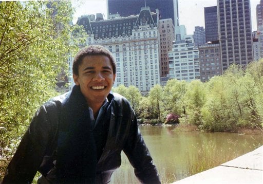 <b>Superstar smile:</b> This undated photo shows Obama, in New York City, while a student at Columbia University. Obama received his BA degree in political science in 1983 from Columbia.