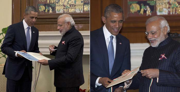 President Obama and PM Modi Meet at Hyderabad House For Bilateral Talks
