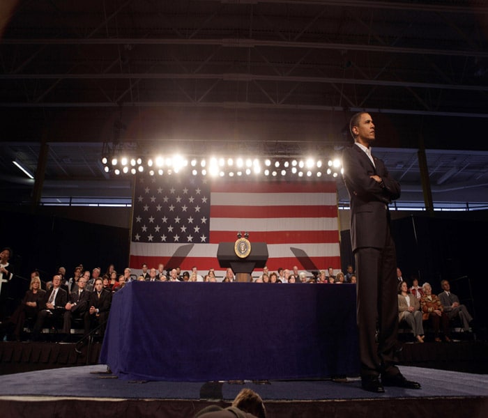 During the speech, Obama explained how his top priorities ? the health measure, tough new regulations on banks, energy legislation ? fit into his broader initiative to put the economy on sounder footing for the long run.(NYT Photo)