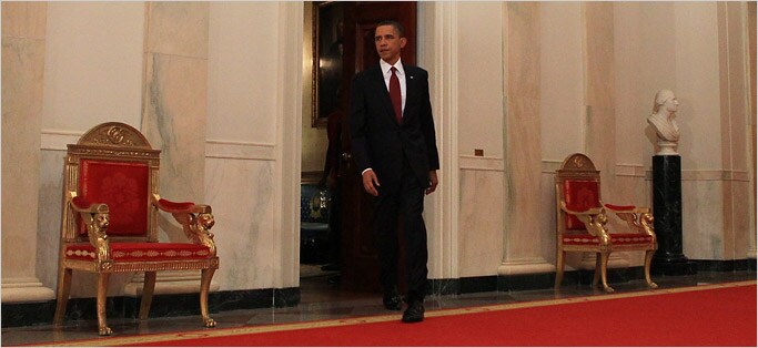 Mr. Obama spoke in a dramatic late-night appearance in the East Room of the White House. (Photo courtesy: New York Times)