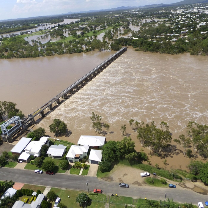 <b>Flood fury bursts banks:</b> In this image provided by the Rockhampton Regional Council, the Fitzroy River bursts its banks at Rockhampton, Australia, Tuesday, Jan. 4, 2011. Residents of Rockhampton, were cut off by some of the country's worst flooding in decades and were warned to stay out of the water, and not just because of the risk of being swept away: Debris, snakes and even crocodiles could also pose a danger. (AP Photo)