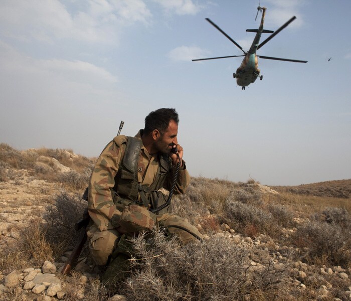 Rounds of artillery thunders around the mountains at midday, and the sound of jets echoes through the valleys. (NYT Image)